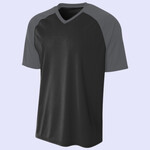 Adult Polyester V-Neck Strike Jersey with Contrast Sleeve