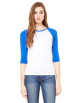 Ladies' Baby Rib Three-QuarterSleeve Contrast Raglan T-Shirt