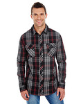 Men's Long-Sleeve Plaid Pattern Woven Shirt