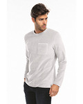 Unisex Velour Long Sleeve Pocket T-Shirt