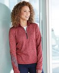 Women's Brushed Terry Heathered Quarter-Zip Pullover