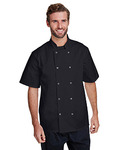 Unisex Studded Front Short-Sleeve Chef's Jacket